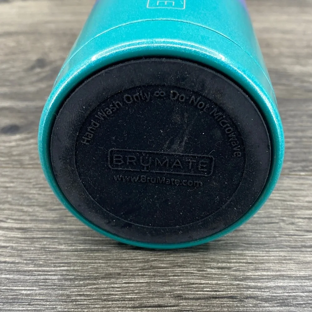 BruMate Hopsulator Slim Can Cooler 12oz Purple Teal Glitter Ombre Insulated